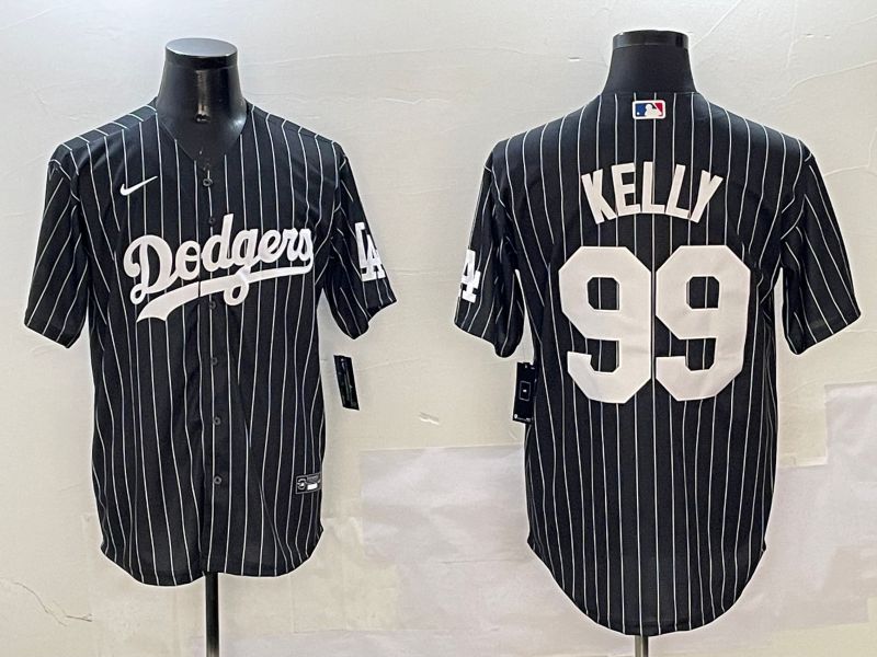Men Los Angeles Dodgers #99 Kelly Black Stripe Jointly Name 2025 Nike MLB Jersey style 1->los angeles dodgers->MLB Jersey